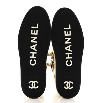 Chanel Metallic Lambskin Camellia High Top Sneakers 41 Gold 5 of 11