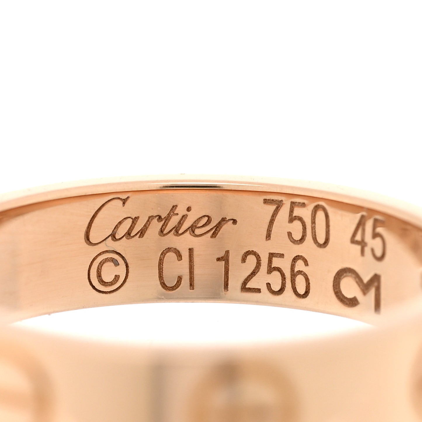 18K Pink Gold 3.5mm LOVE Wedding Band Ring 45 3.25