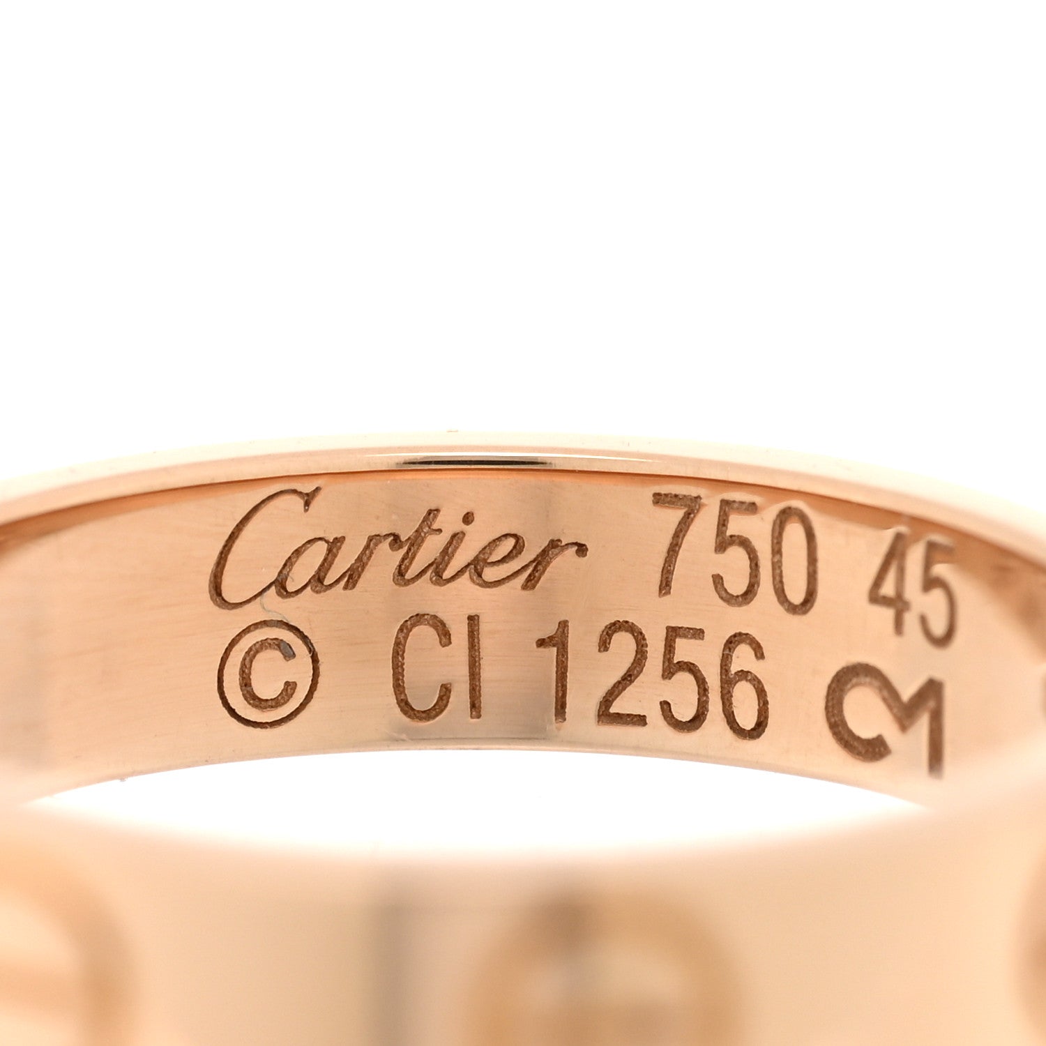 Cartier 18K Pink Gold 3.5mm LOVE Wedding Band Ring 45 3.25 4 of 4