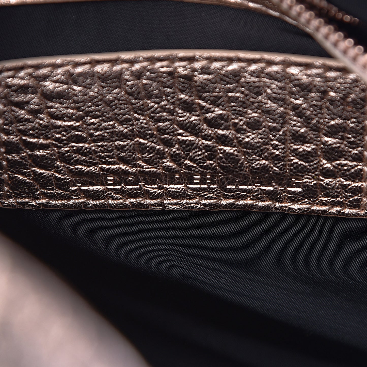 Metallic Pebbled Lambskin Rockie Rose Gold Hardware