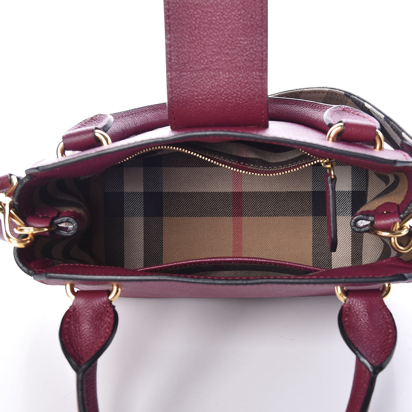 Soft Grain Calfskin Small Buckle Tote Dark Plum