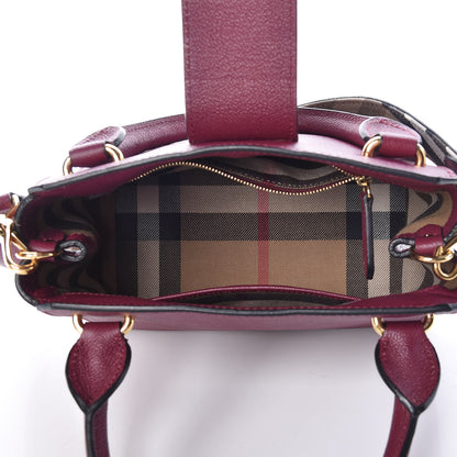 Burberry Soft Grain Calfskin Small Buckle Tote Dark Plum 5 of 12