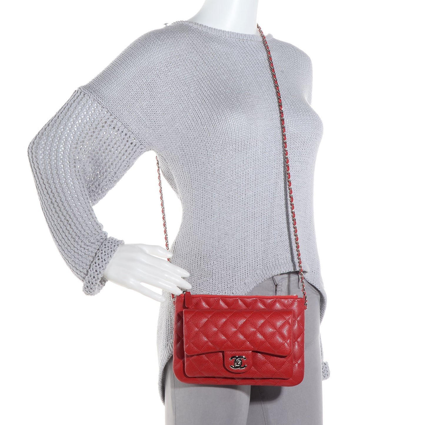 Caviar Daily Zip Crossbody Red