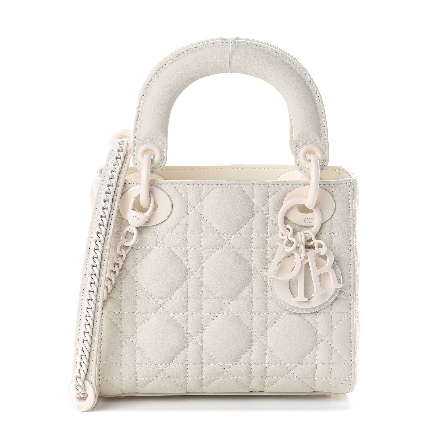 Christian Dior Ultra Matte Calfskin Cannage Mini Lady Dior White 1 of 7