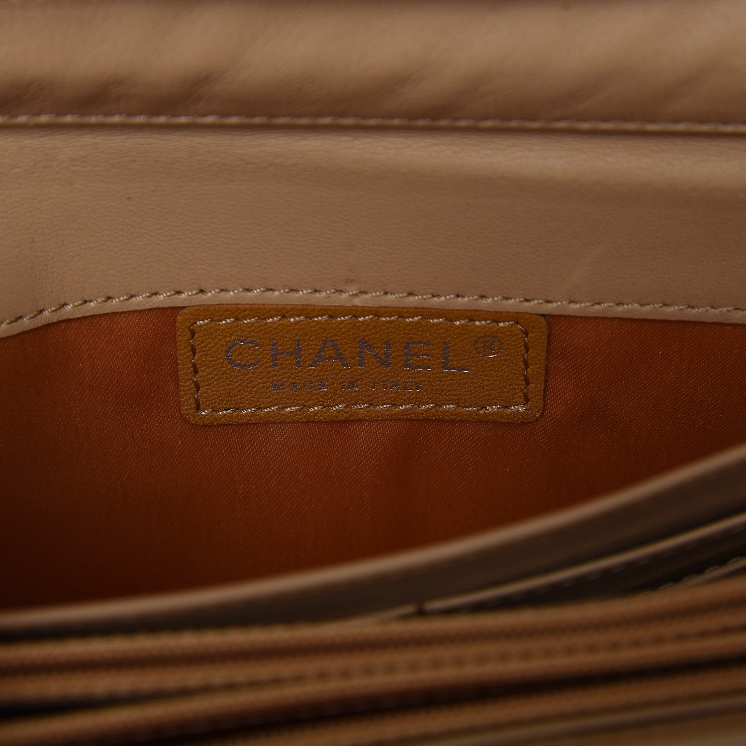 Chanel Lambskin Quilted Chain Clutch Flap Beige 6 of 9