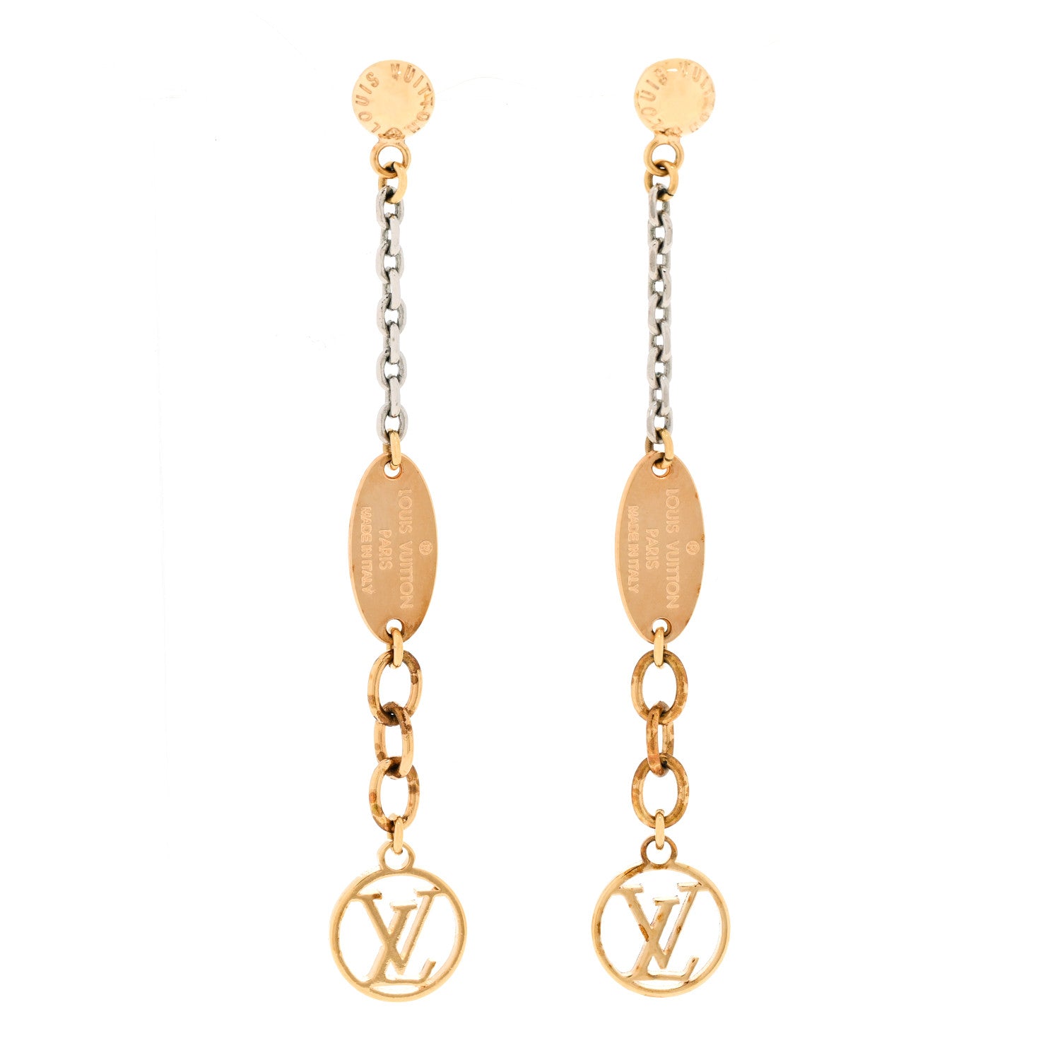 Louis Vuitton Logomania Earrings Gold 1 of 5