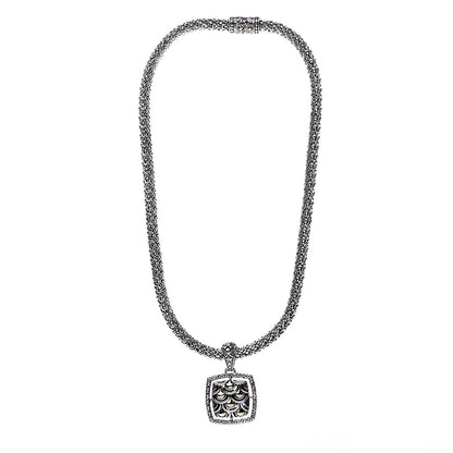 John Hardy Sterling Silver 18K Yellow Gold Naga Square Pendant Necklace 3 of 5