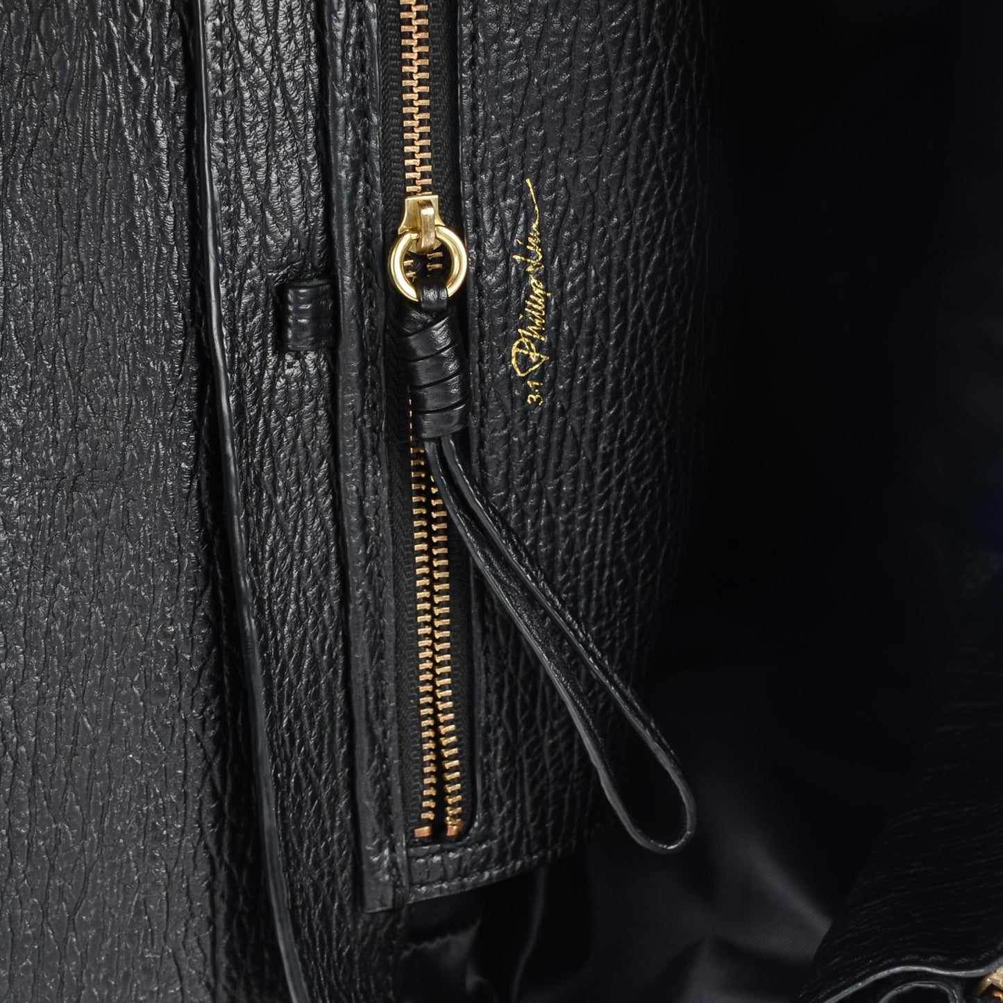 3.1 Textured Calfskin Medium Pashli Satchel Black