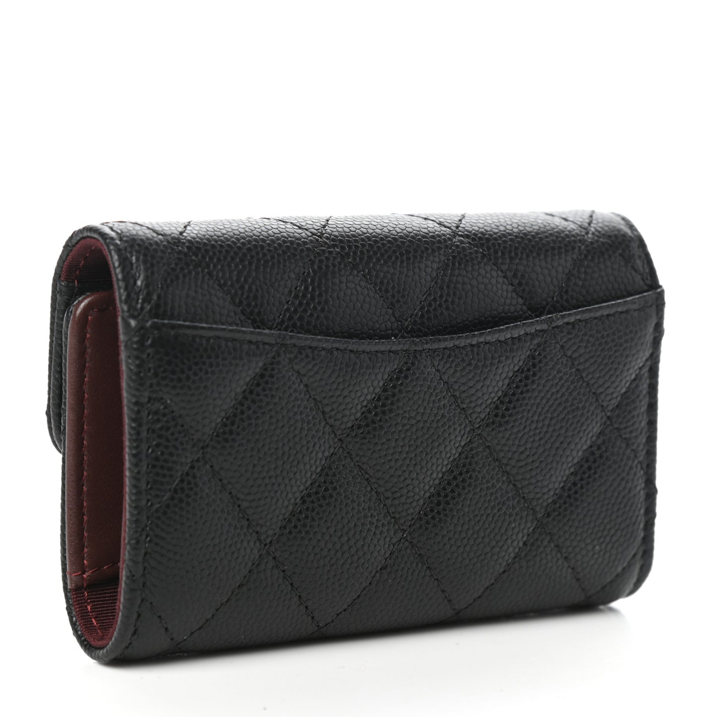 Caviar Quilted Classic 4 Key Holder Wallet Black