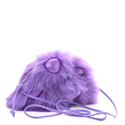 Bottega Veneta Shearling Lambskin Embellished The Mini Pouch Purple 3 of 9
