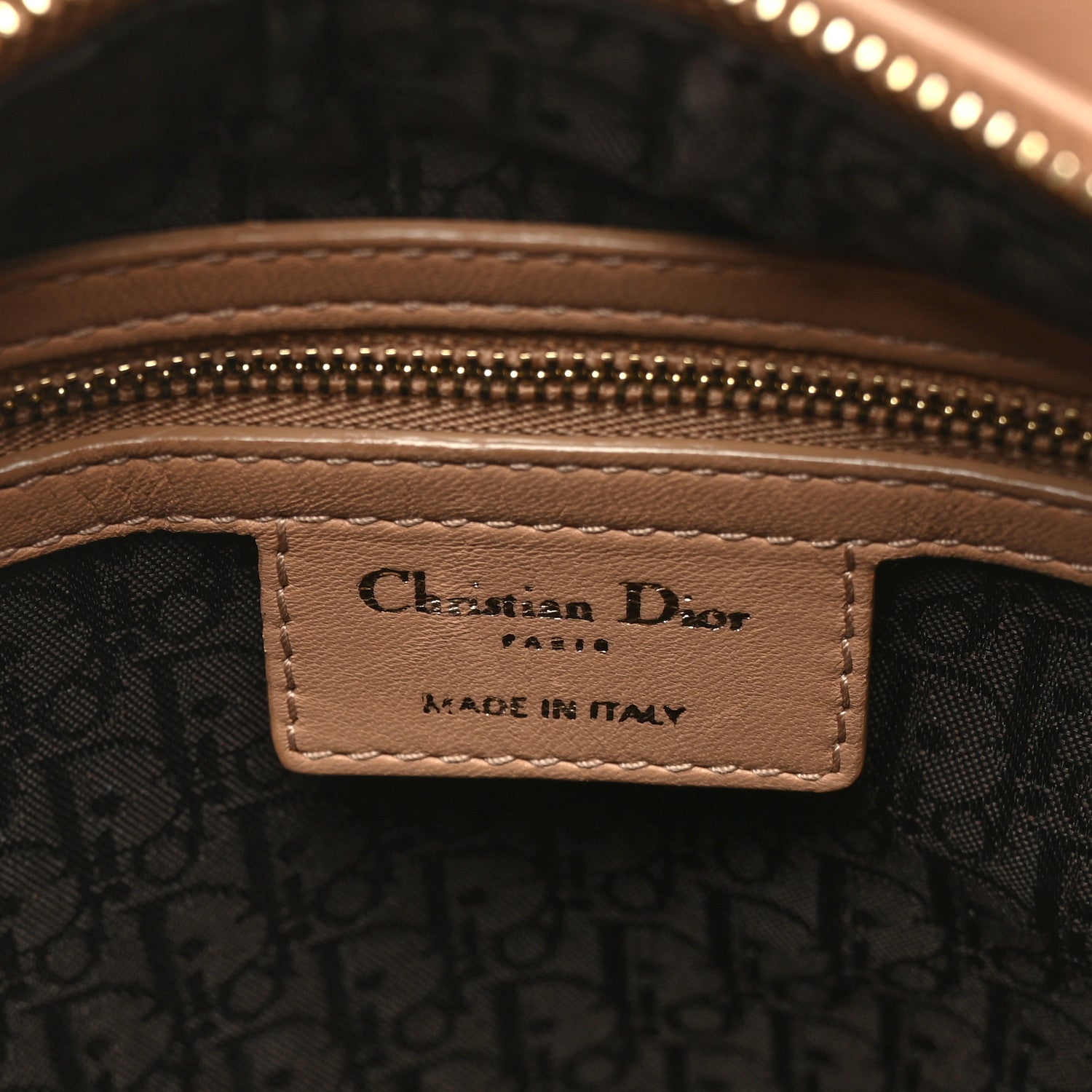 Christian Dior Lambskin Cannage Contrast Stitch Medium Lady Dior Beige 5 of 8