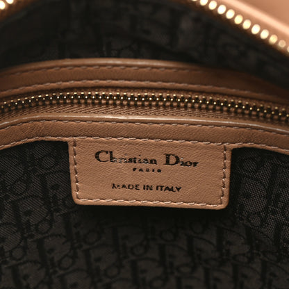 Christian Dior Lambskin Cannage Contrast Stitch Medium Lady Dior Beige 5 of 8