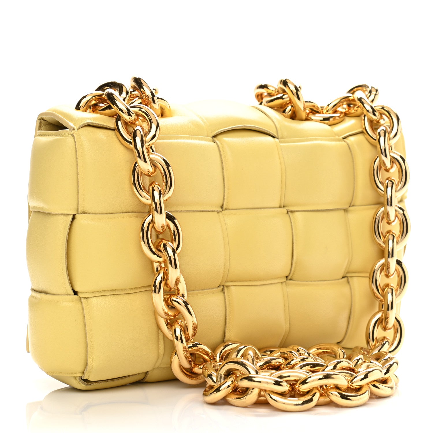 Bottega Veneta Lambskin Maxi Intreccio Padded Chain Cassette Crossbody Bag Butter 3 of 10