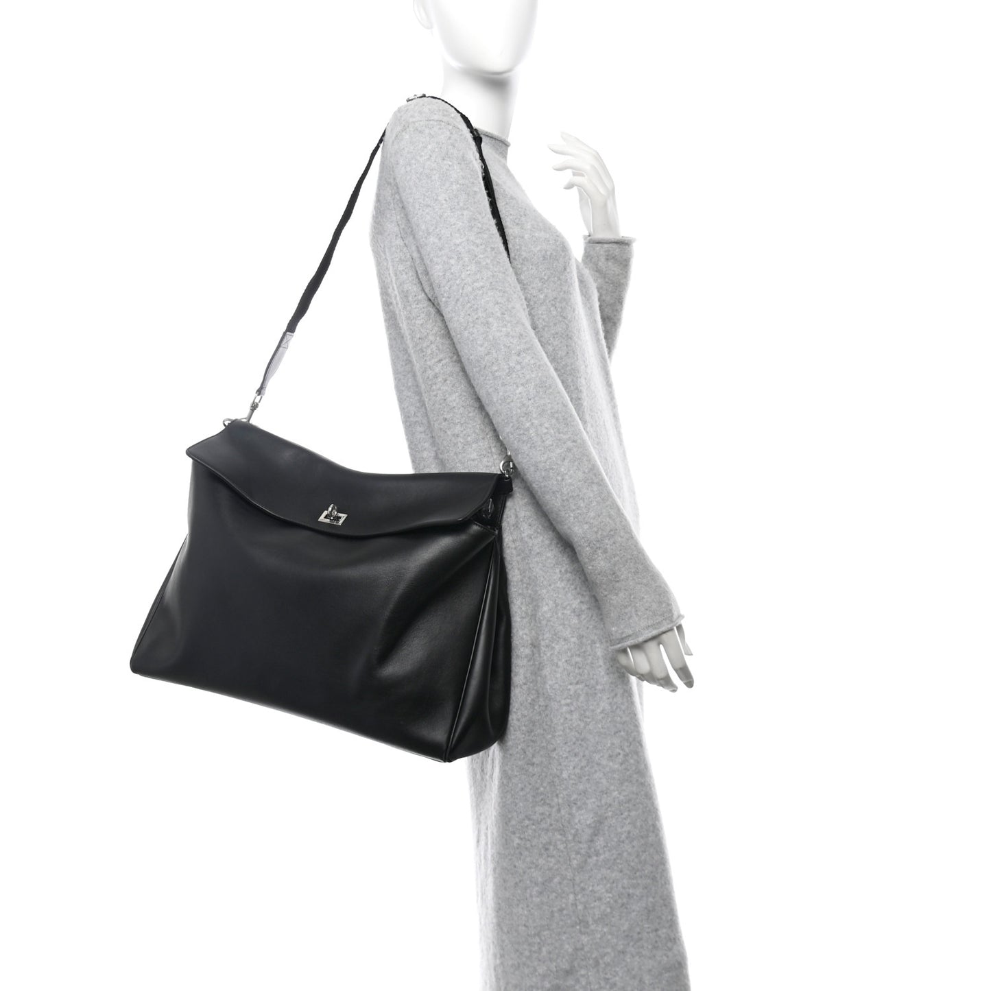 Smooth Calfskin Rodeo Mens Messenger Bag Black