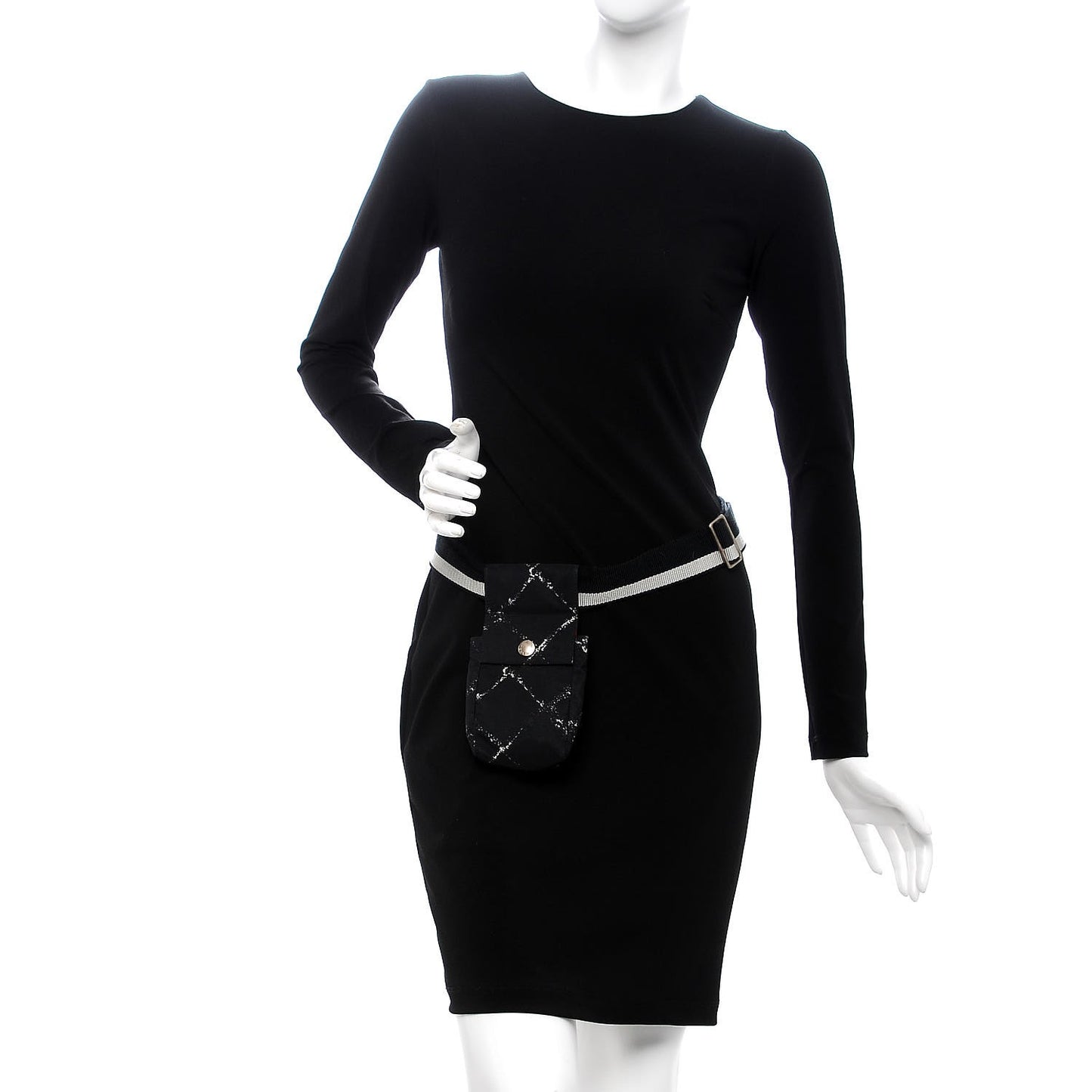 Nylon Travel Ligne Waist Belt Bag Black