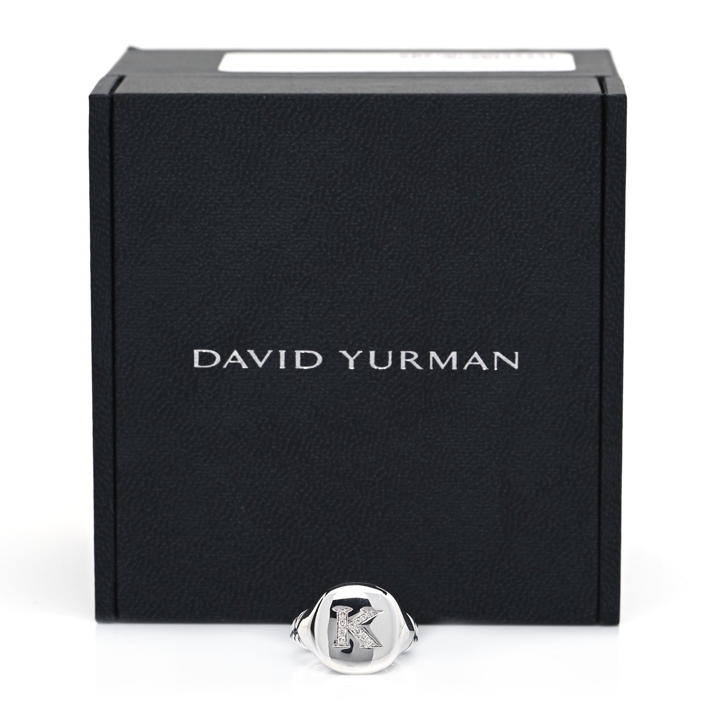 Sterling Silver Diamond 14mm Initial K Pinky Ring 48 4.5