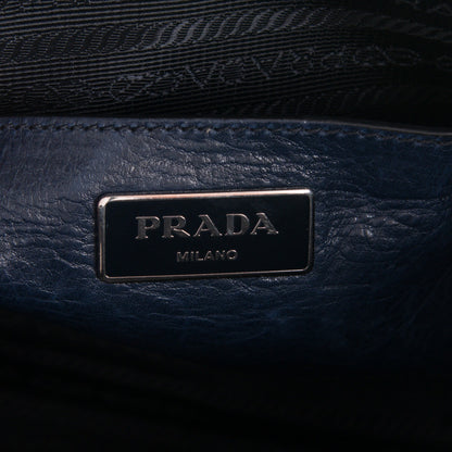 Prada Glace Calf Small Twin Pocket Tote Nero Black 6 of 7