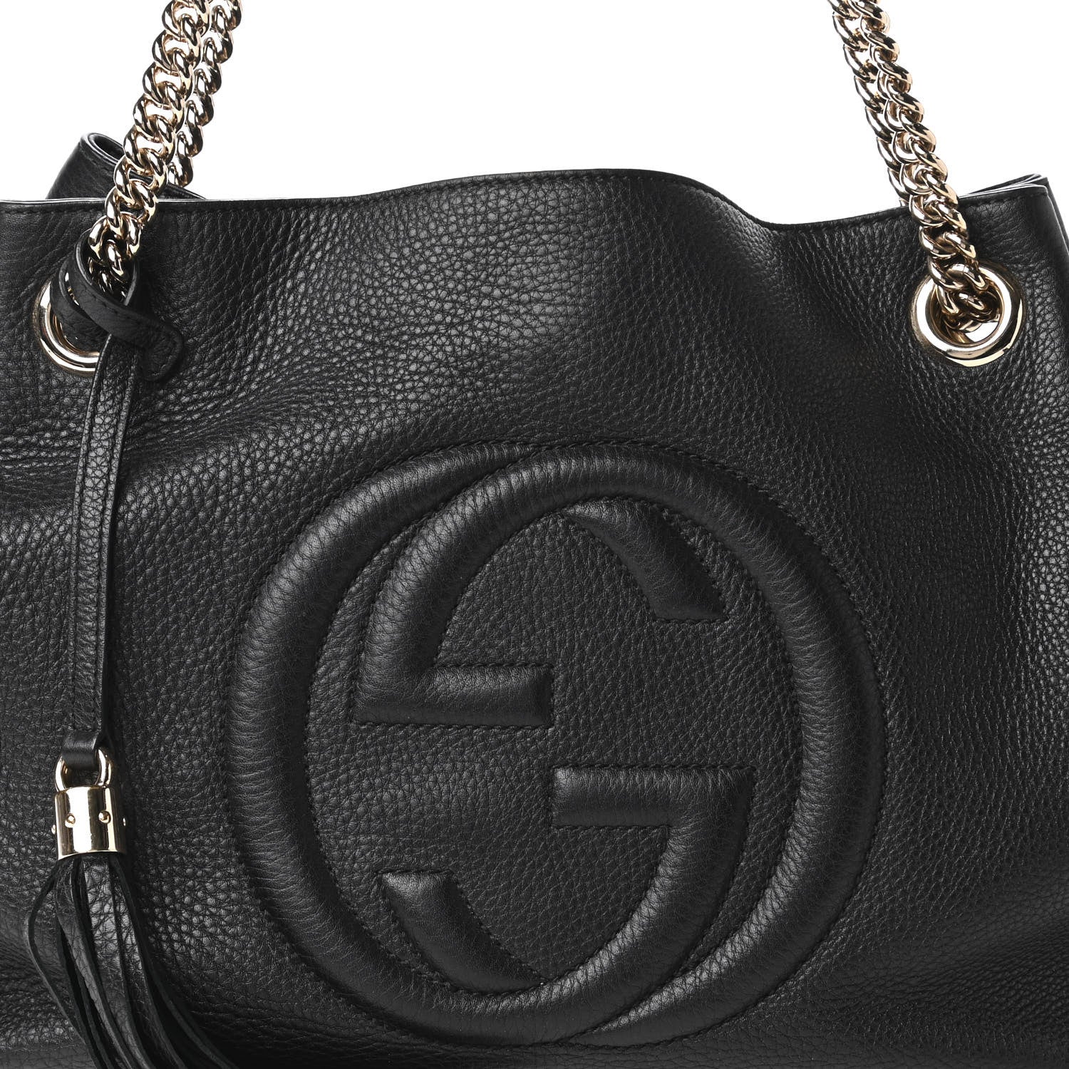 Gucci Pebbled Calfskin Medium Soho Chain Shoulder Bag Black 10 of 10