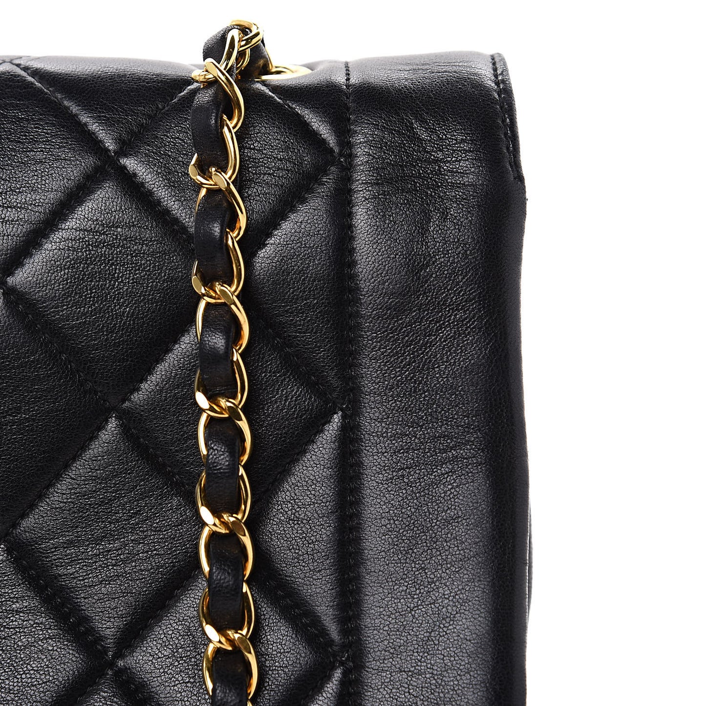 Lambskin Quilted Small Single Flap Bag Black