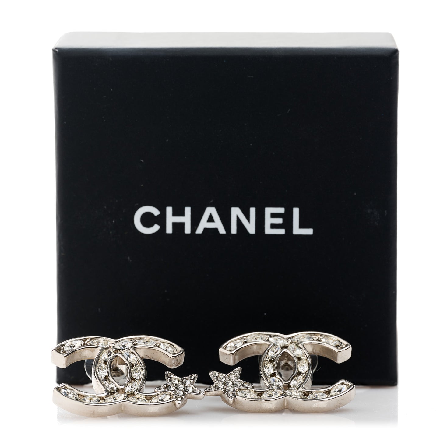 Crystal CC Starfall Earrings Silver