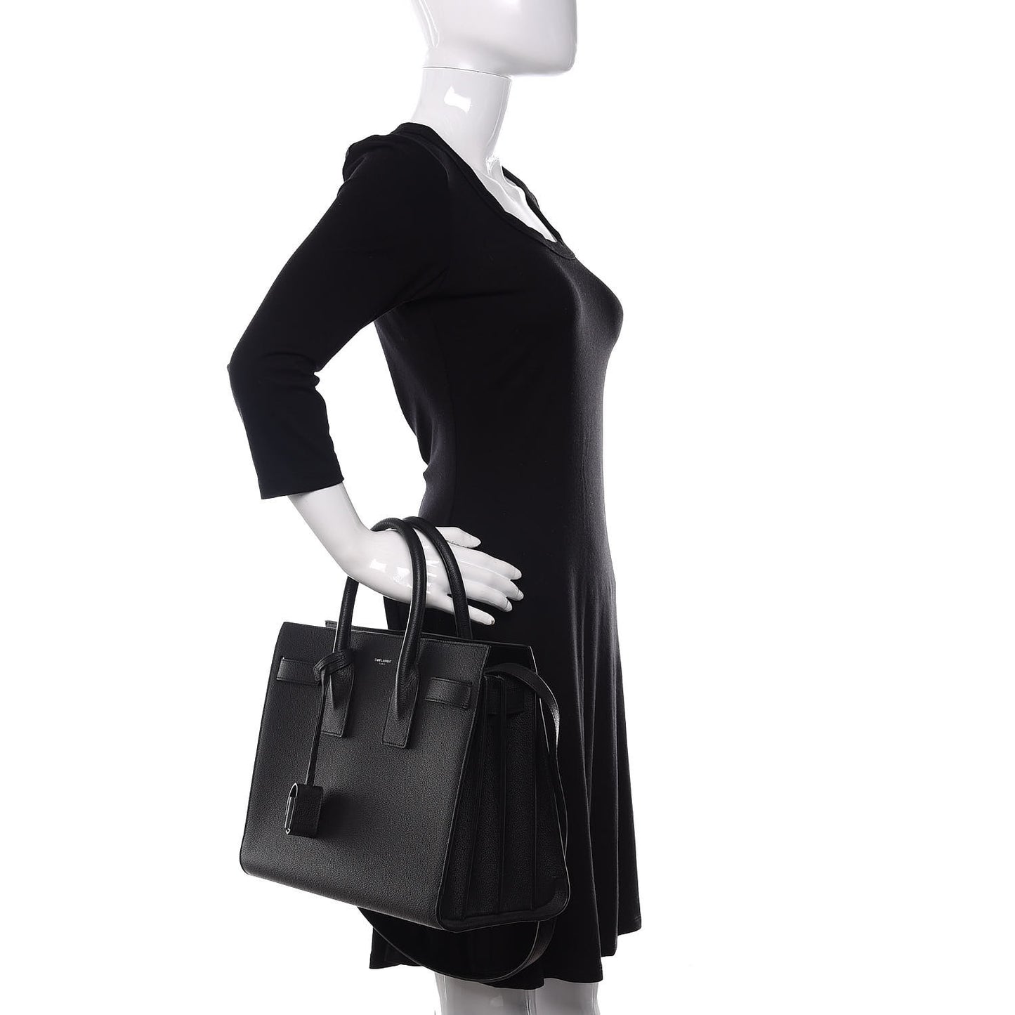 Grained Calfskin Small Sac De Jour Black