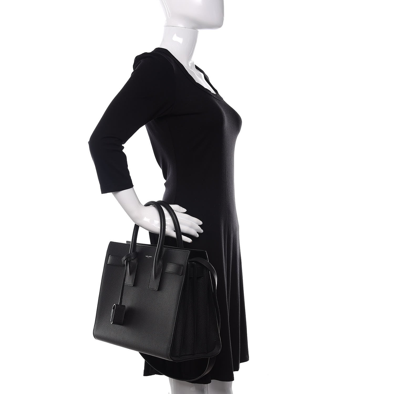 Saint Laurent Grained Calfskin Small Sac De Jour Black 3 of 11