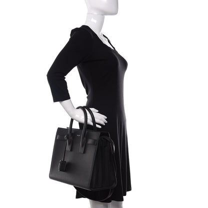 Saint Laurent Grained Calfskin Small Sac De Jour Black 3 of 11