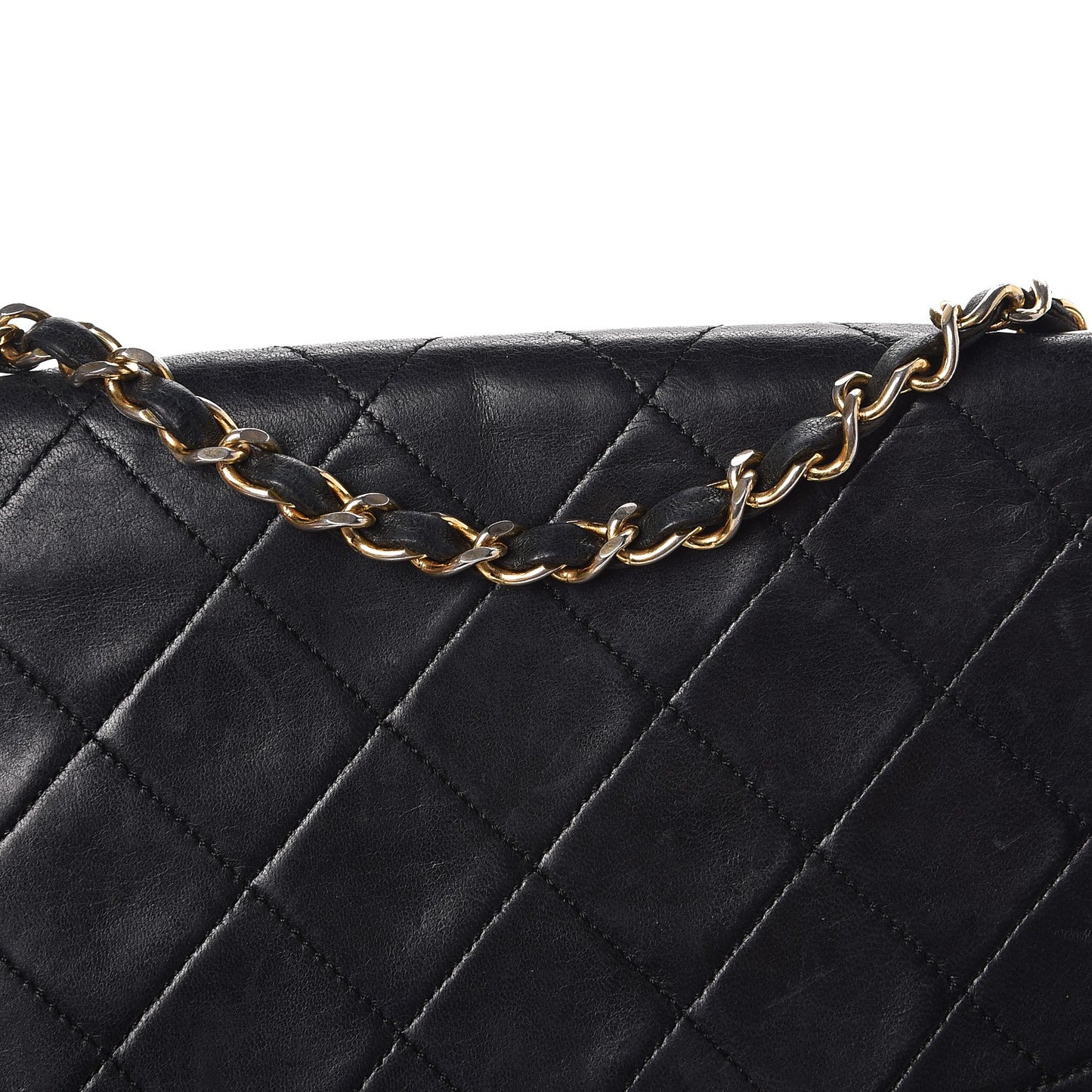 Lambskin Quilted Medium Single Flap Black
