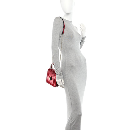 Bulgari Metallic Calfskin Serpenti Forever Top Handle Red 2 of 17