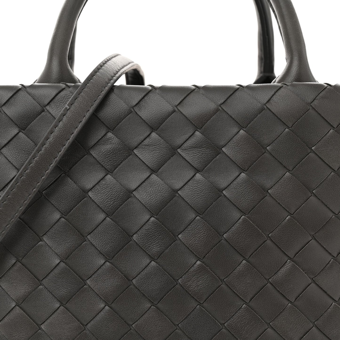 Nappa Intrecciato New Roma Tote Grey