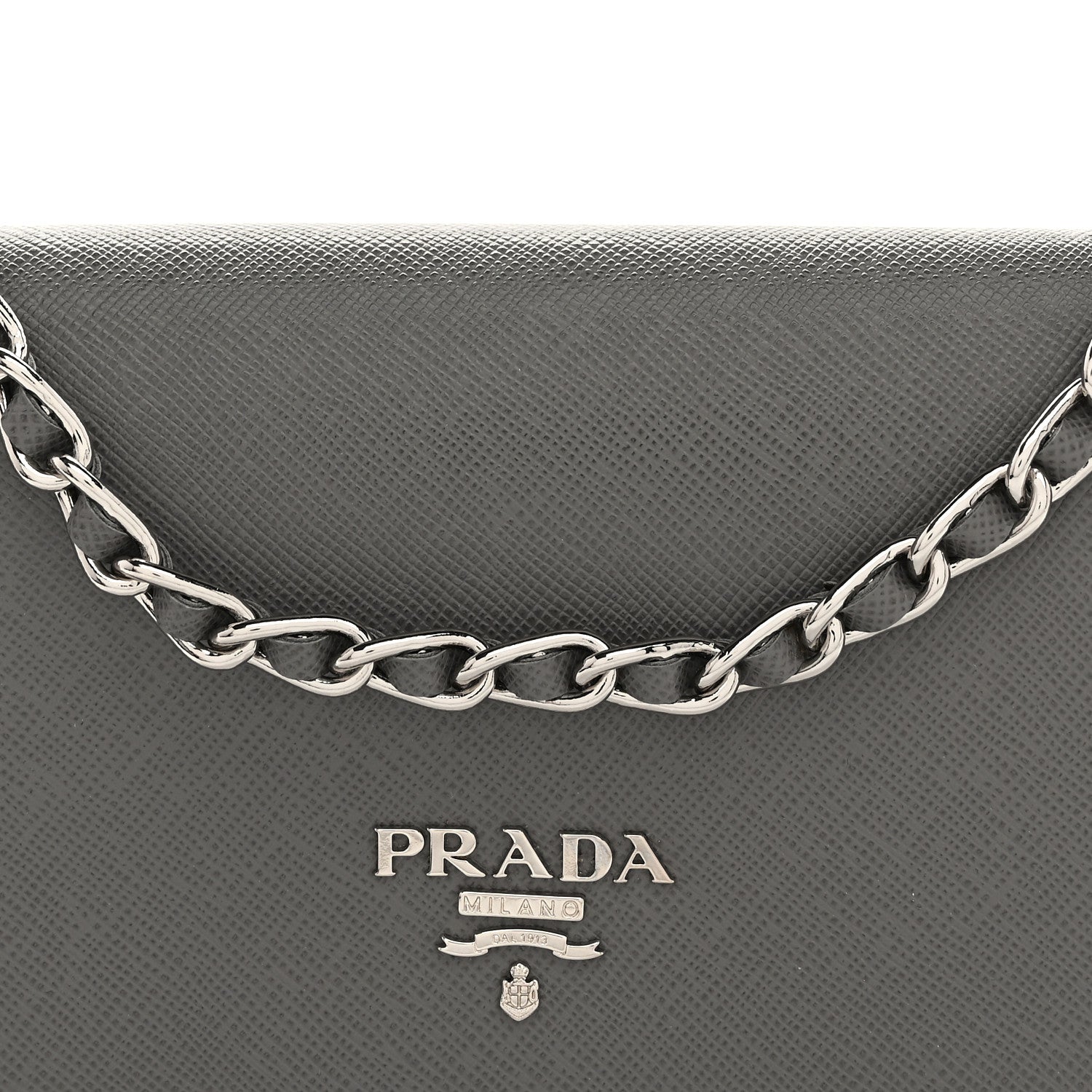 Prada Saffiano Metal Oro Chain Wallet Marmo 8 of 11