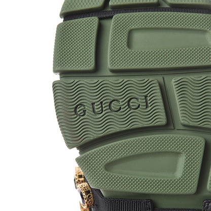 Gucci X SEGA Mesh Suede Calfskin Removable Crystals Flashtrek Sneakers 39.5 Loess Black Olive Green 6 of 9