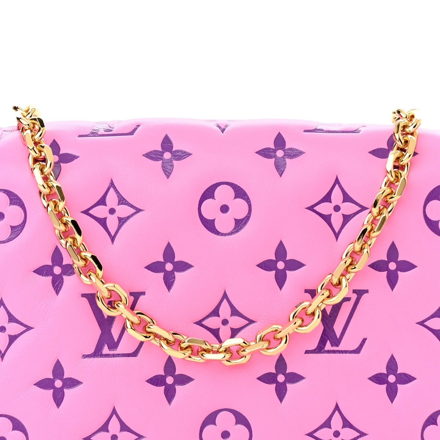 Louis Vuitton Lambskin Embossed Monogram Vuittamins Pochette Coussin Rose Violet 7 of 9