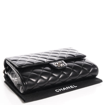 Chanel Lambskin Quilted Clutch With Chain Flap Black 4 of 9