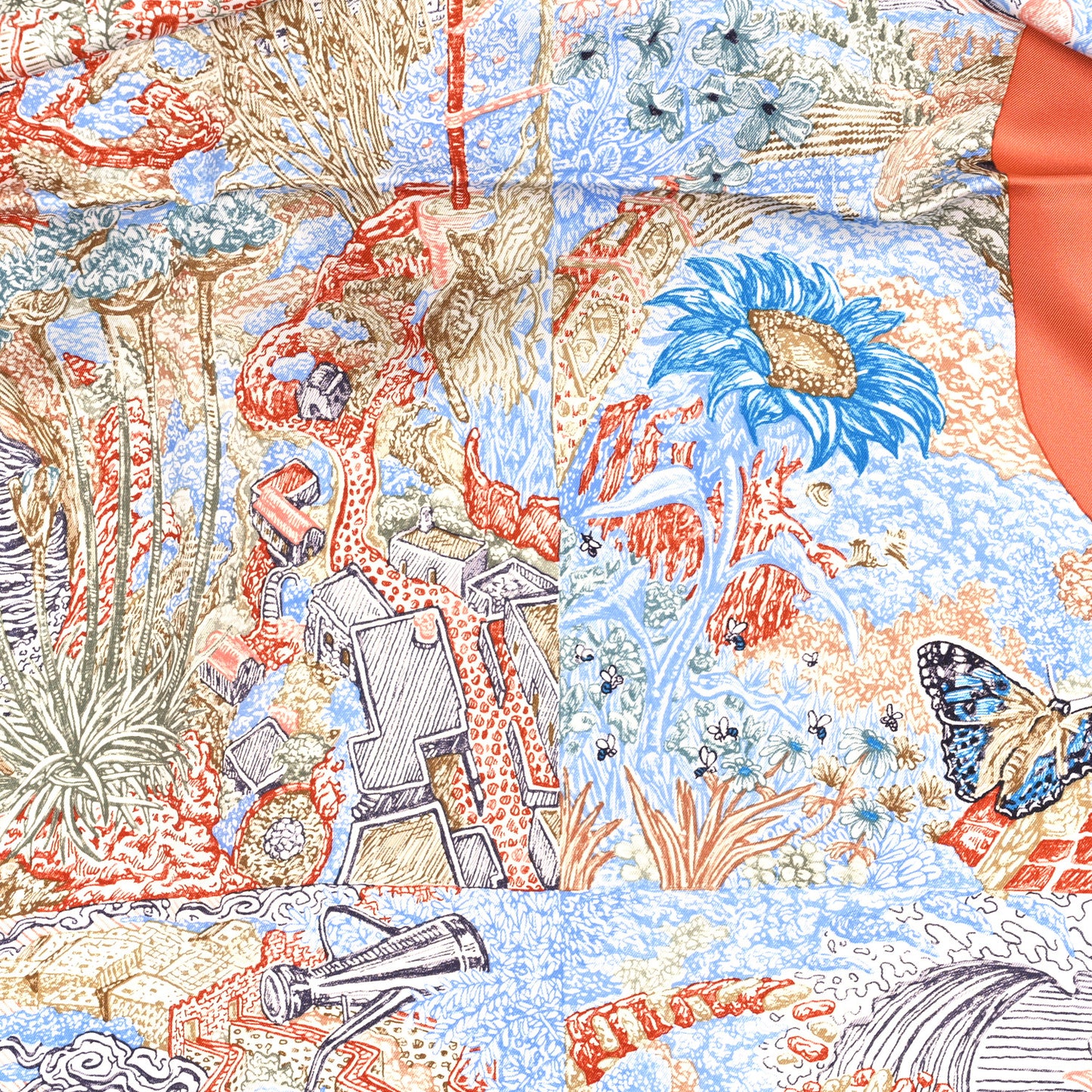 Silk Geant Eleftheria Scarf 140 Blush Bleu Ciel
