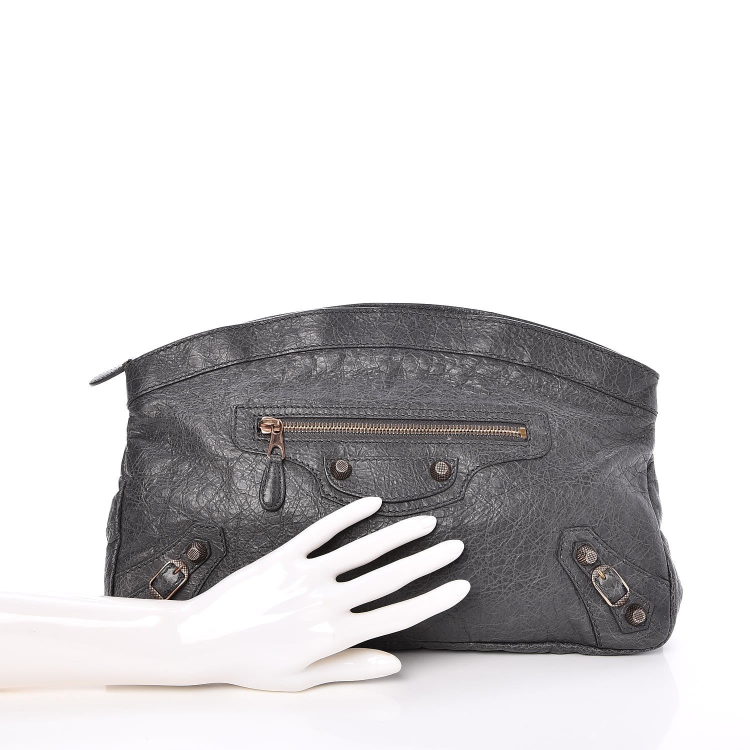 Balenciaga Agneau Giant 12 Rose Gold Hardware Premier Clutch Gris Tarmac 2 of 7