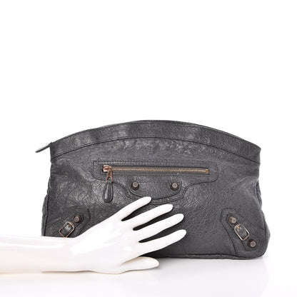 Balenciaga Agneau Giant 12 Rose Gold Hardware Premier Clutch Gris Tarmac 2 of 7