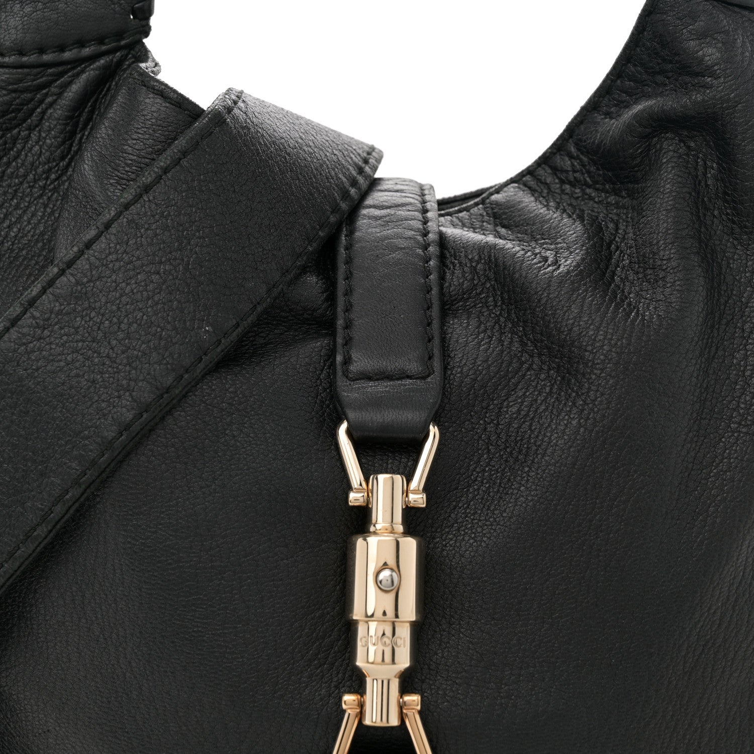 Gucci Pebbled Calfskin Medium New Jackie Shoulder Bag Black 8 of 14