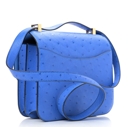 Hermes Ostrich Constance 24 Bleuet 3 of 9