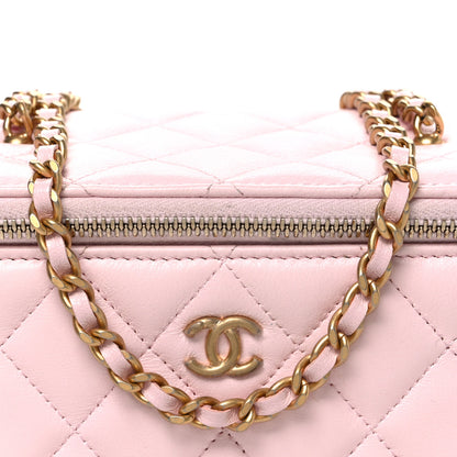 Chanel Lambskin Quilted Small Pearl Crush Vanity Case With Chain Light Pink 8 of 11
