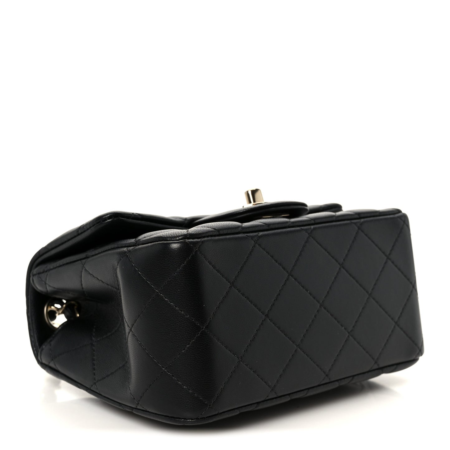 Lambskin Quilted Mini Square Flap Black