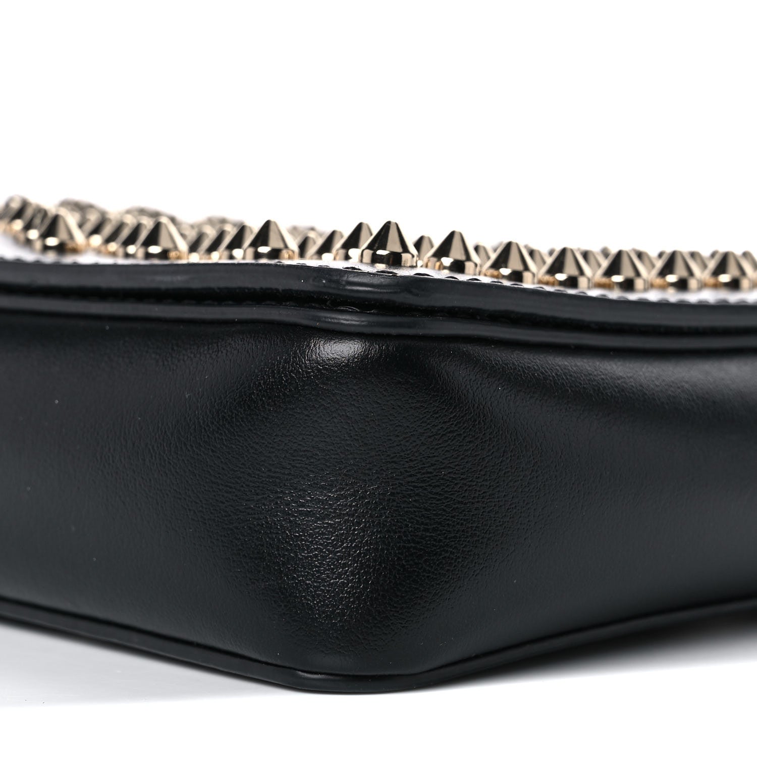 Christian Louboutin Calfskin Spiked Zoompouch Crossbody Black 8 of 13