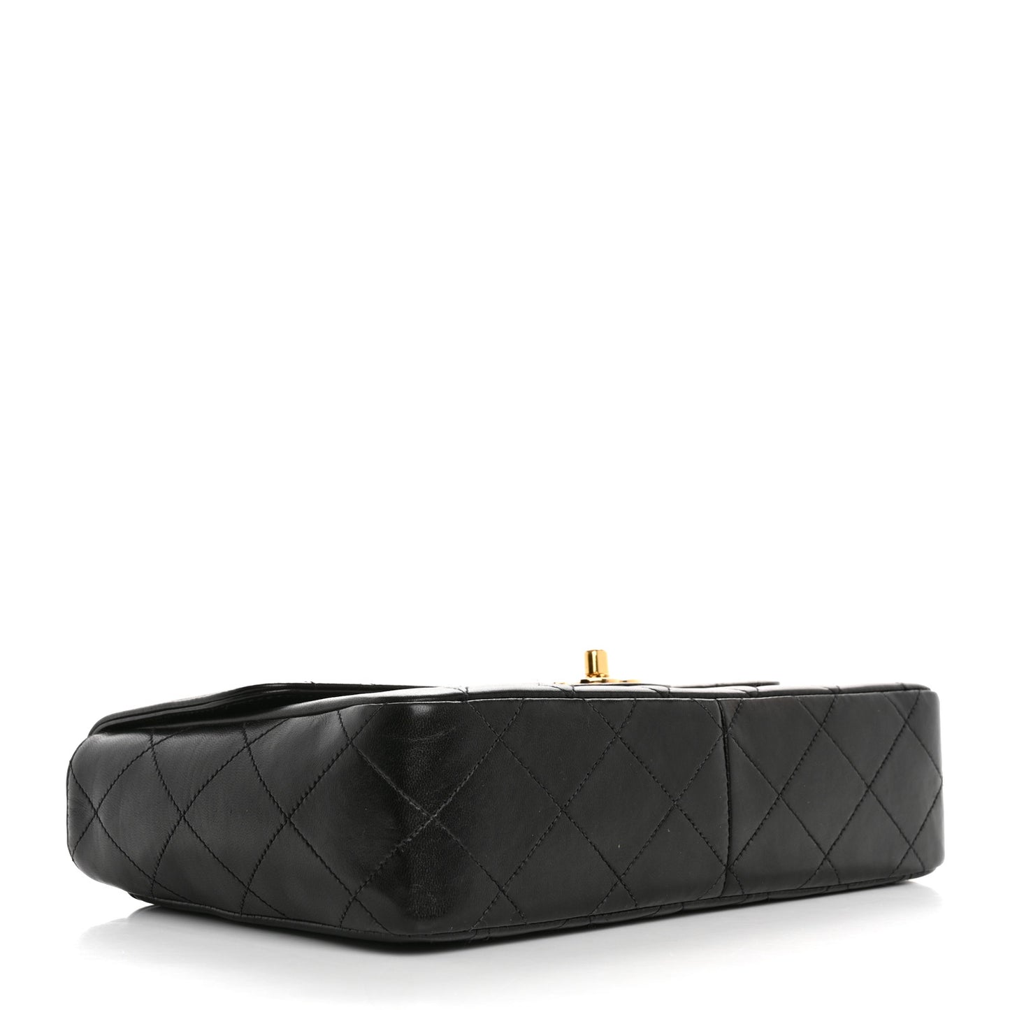 Lambskin Quilted Medium Single Flap Black