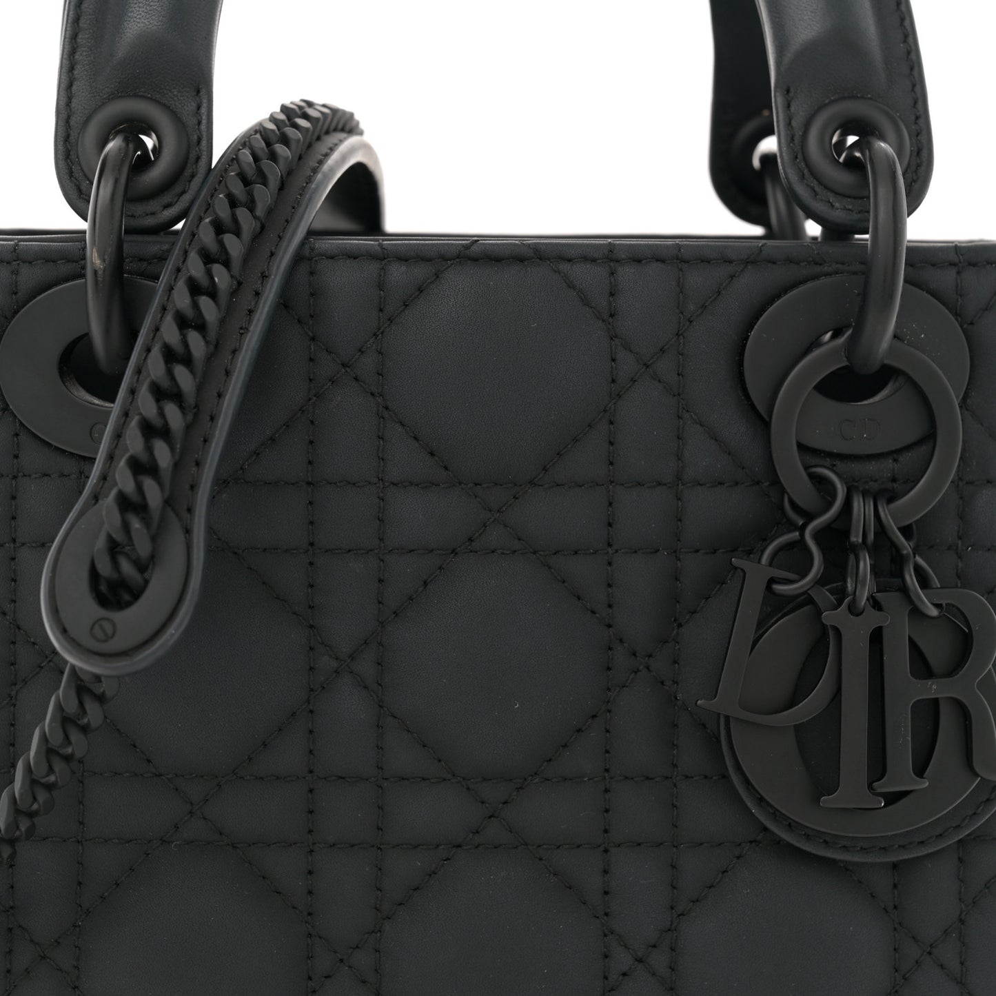 Ultra Matte Calfskin Cannage Mini Lady Dior Black