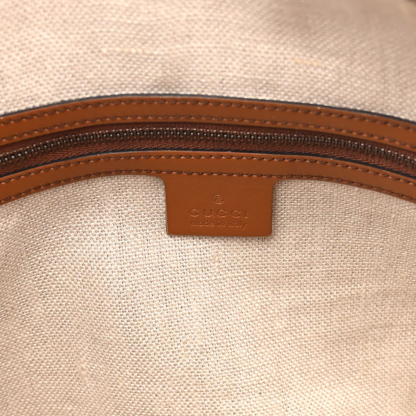 Monogram Medium Lady Web Boston Bag Beige Cuir