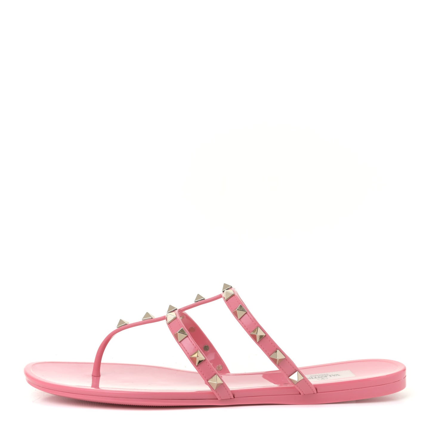 PVC Jelly Rockstud Caged Flat Thong Sandals 41 Sweet Pink