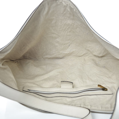 Gucci Grained Calfskin Logo Half Moon Hobo White 5 of 12