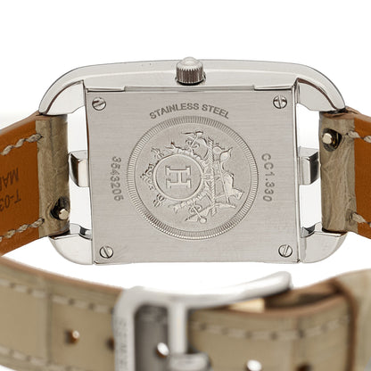 Hermes Stainless Steel Alligator Diamond Bezel 23mm Cape Cod Chaine d'Ancre Joaillier Quartz Watch Gris Perle 4 of 5