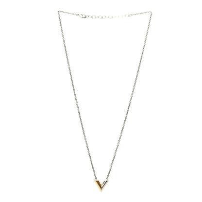 Louis Vuitton Essential V Necklace Silver Gold 3 of 5