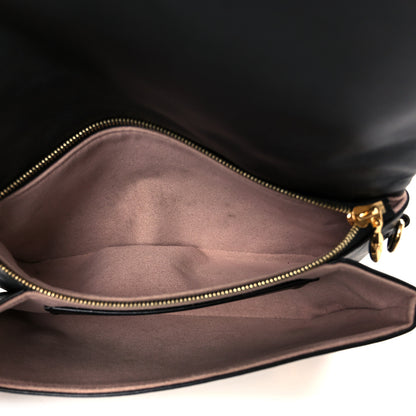 Louis Vuitton Lambskin Embossed Monogram Pochette Coussin Black 5 of 9